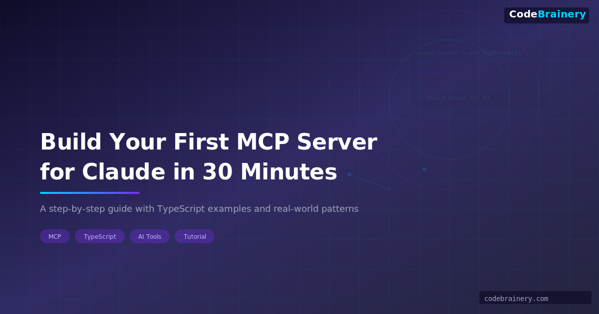 Build Your First MCP Server for Claude in 30 Minutes