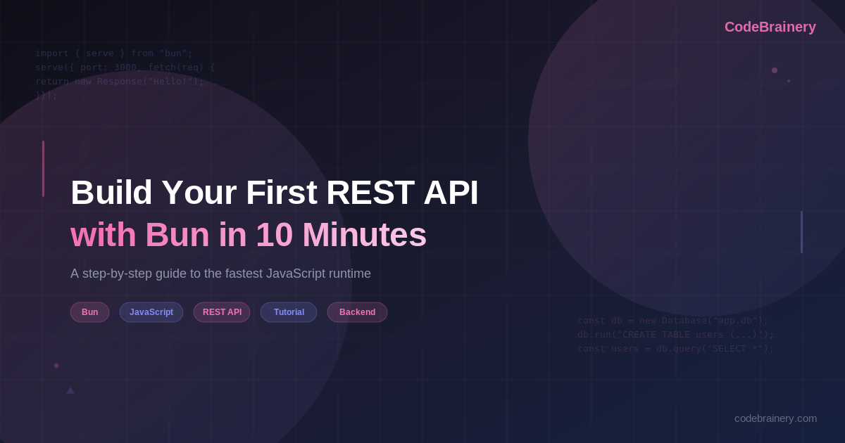 Build a REST API with Bun in 10 Minutes