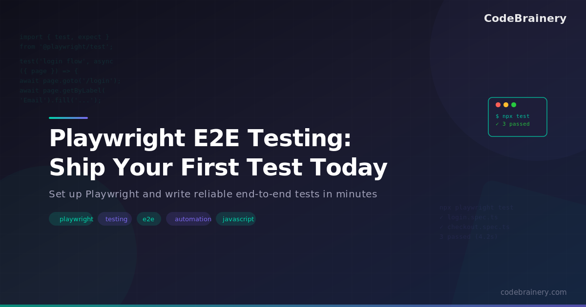 Playwright E2E Testing: Ship Your First Test Today