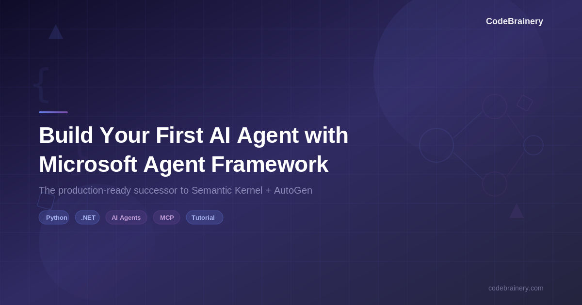 Build Your First AI Agent with Microsoft Agent Framework