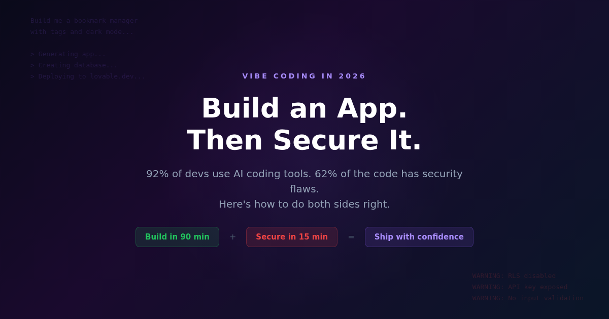Vibe Coding: Build an App, Then Secure It