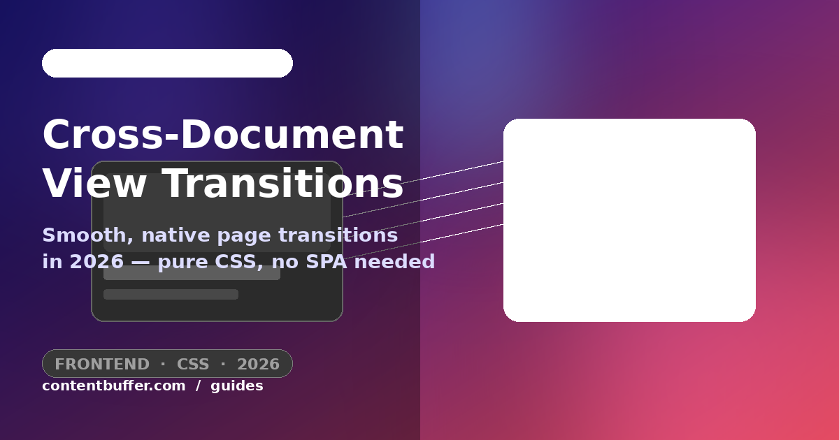 Cross-Document View Transitions: A Frontend Guide