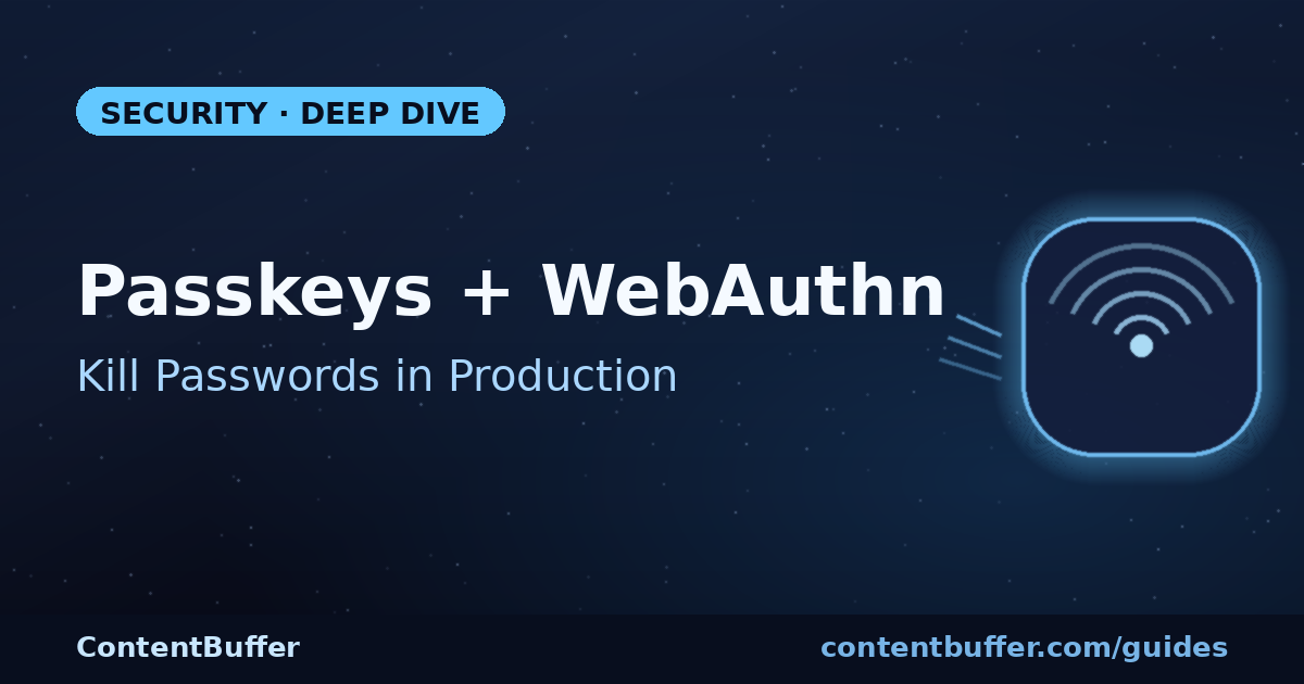 Passkeys + WebAuthn: Kill Passwords in Production