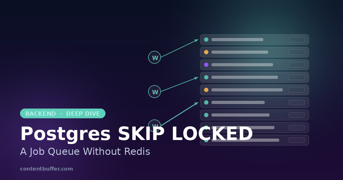 Postgres SKIP LOCKED: A Job Queue Without Redis