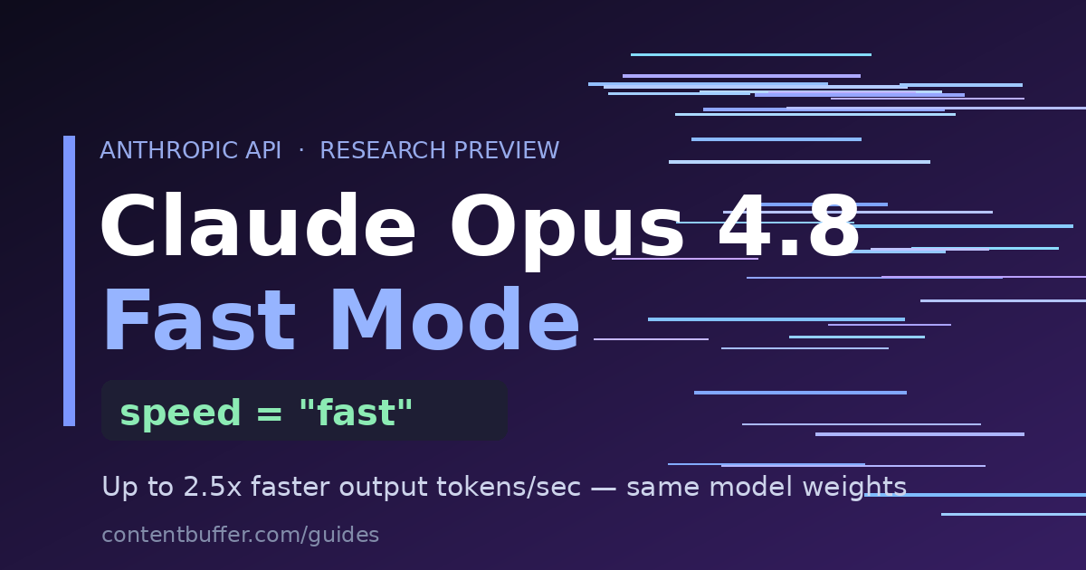 Claude Opus 4.8 Fast Mode: 2.5x Faster Output in Python