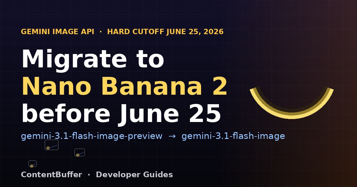 Nano Banana 2: Migrate Gemini Image Code by June 25