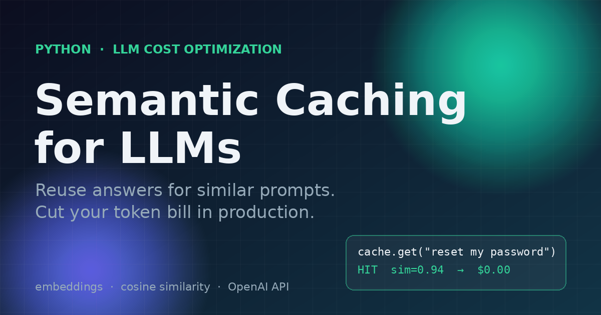 Semantic Caching for LLMs: Cut Your Token Bill in Python