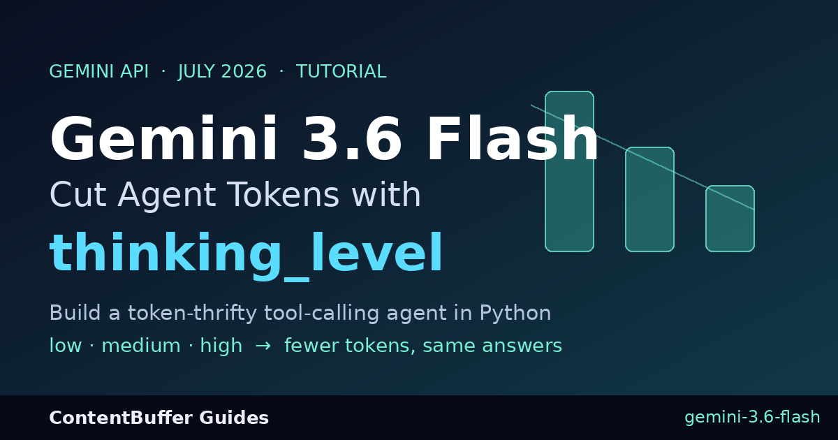 Gemini 3.6 Flash: Cut Agent Tokens With thinking_level