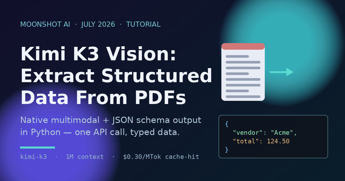 Kimi K3 Vision: Extract Structured Data From PDFs in Python