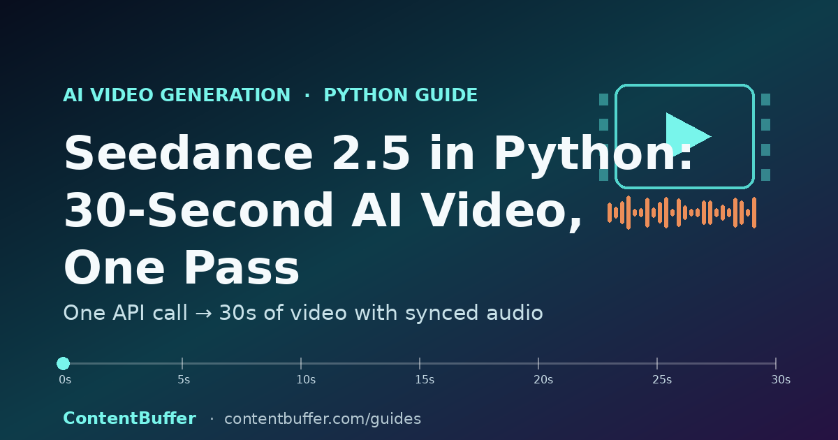 Seedance 2.5 in Python: 30-Second AI Video, One Pass