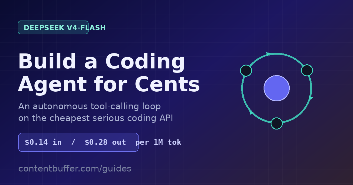 DeepSeek V4-Flash Tool Loop: A Coding Agent for Cents
