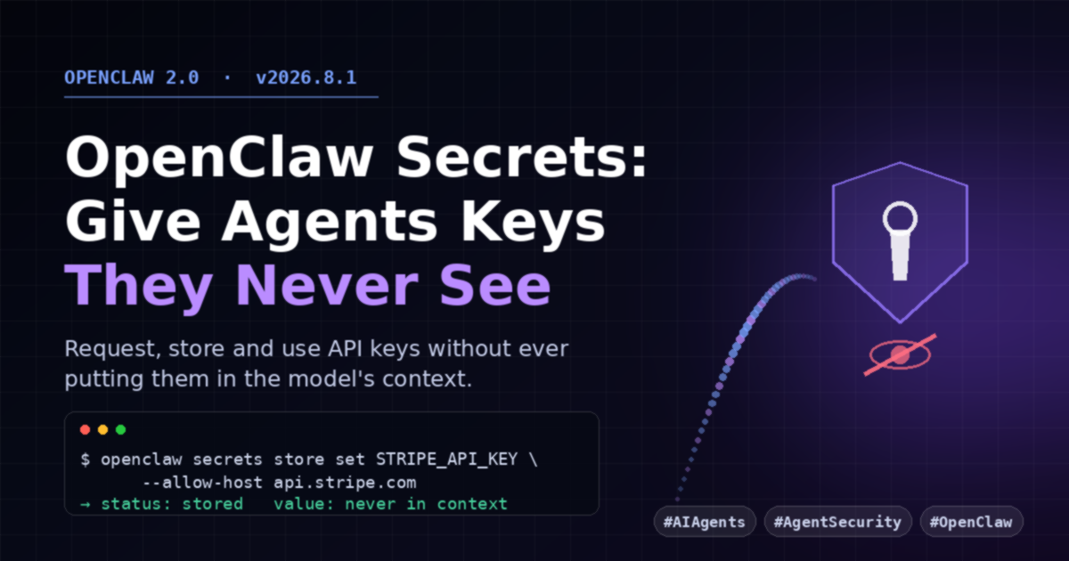 OpenClaw Secrets: Give Agents Keys They Never See