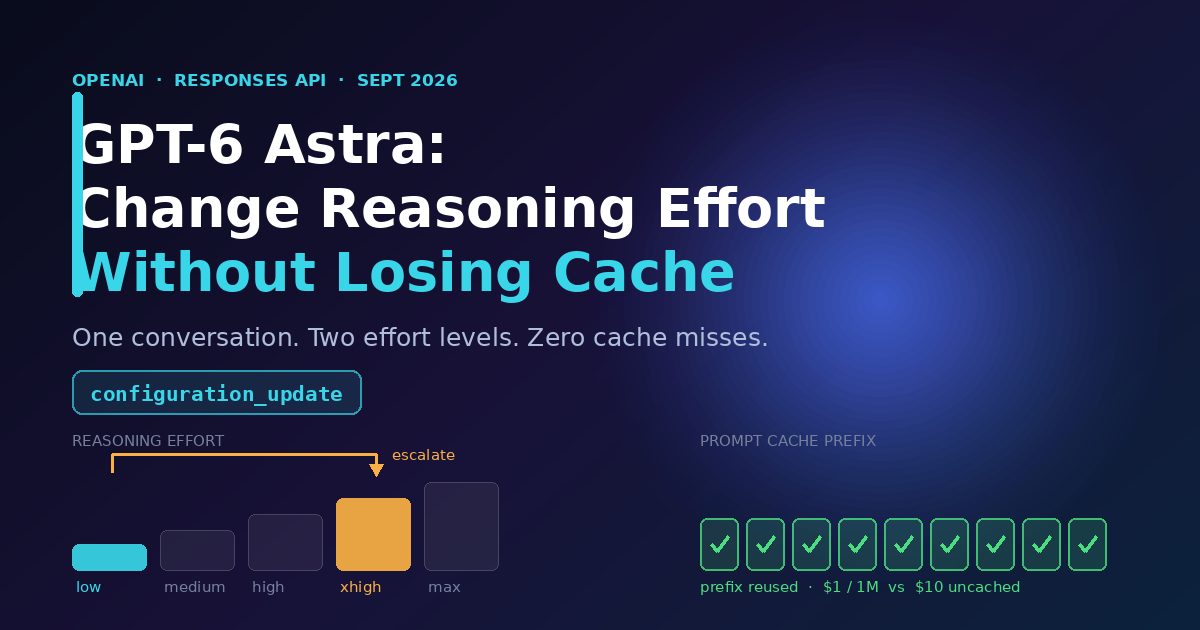 GPT-6 Astra: Change Reasoning Effort Without Losing Cache