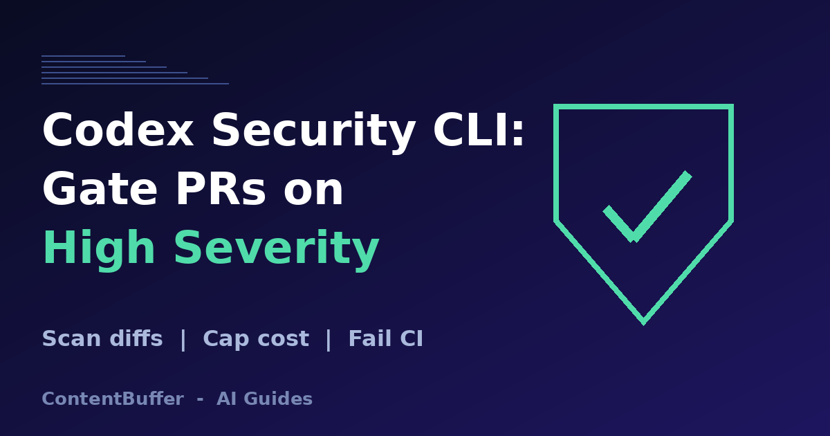 Codex Security CLI: Gate PRs on High Severity