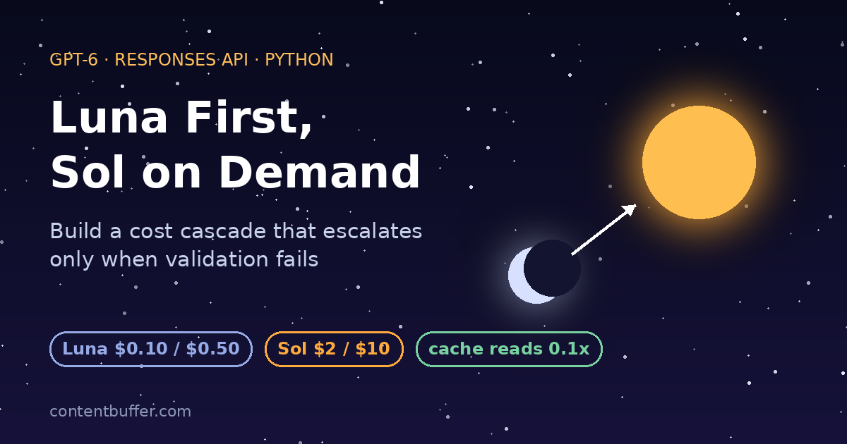 GPT-6 Luna First, Sol on Demand: A Python Cascade