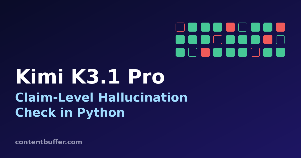 Kimi K3.1 Pro: Claim-Level Hallucination Check in Python