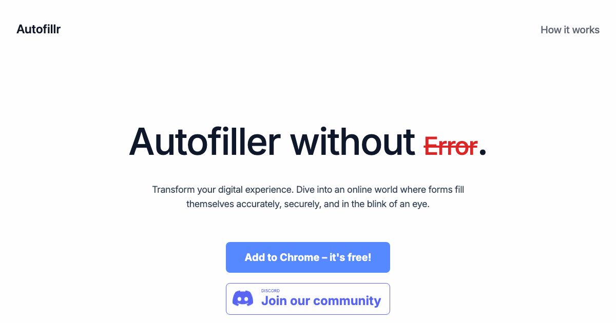 Autofillr screenshot