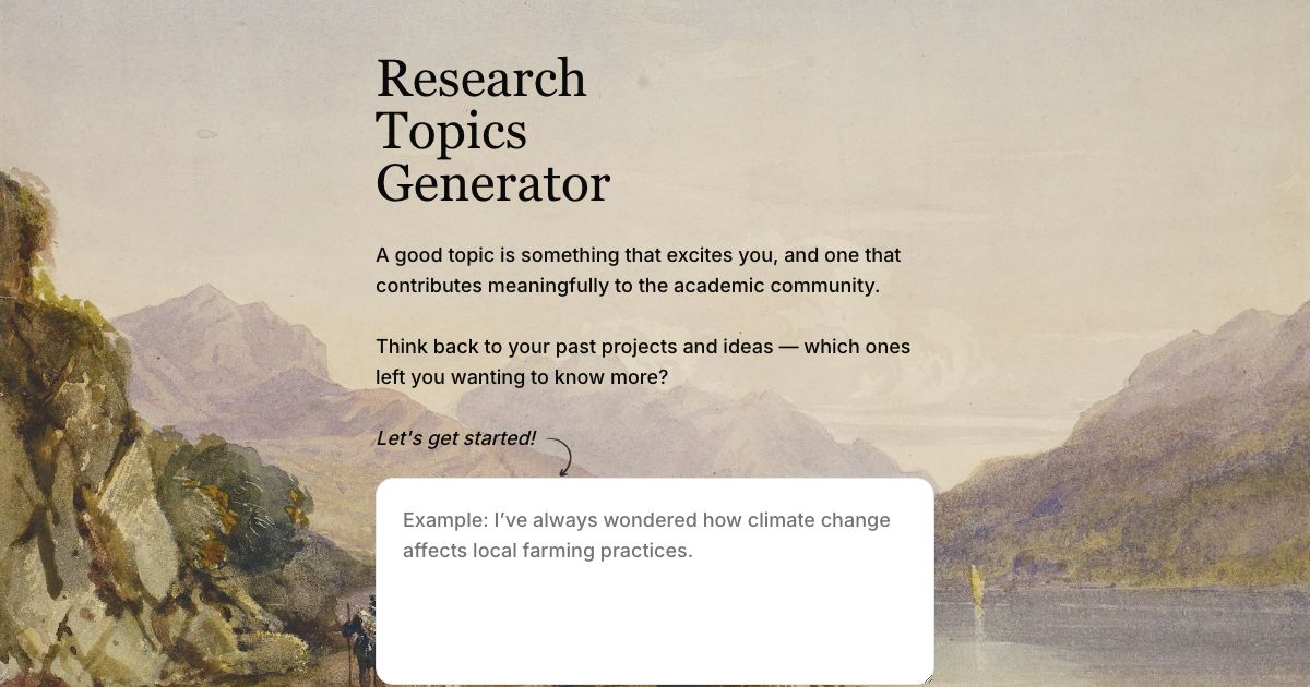 Research Topics Generator screenshot