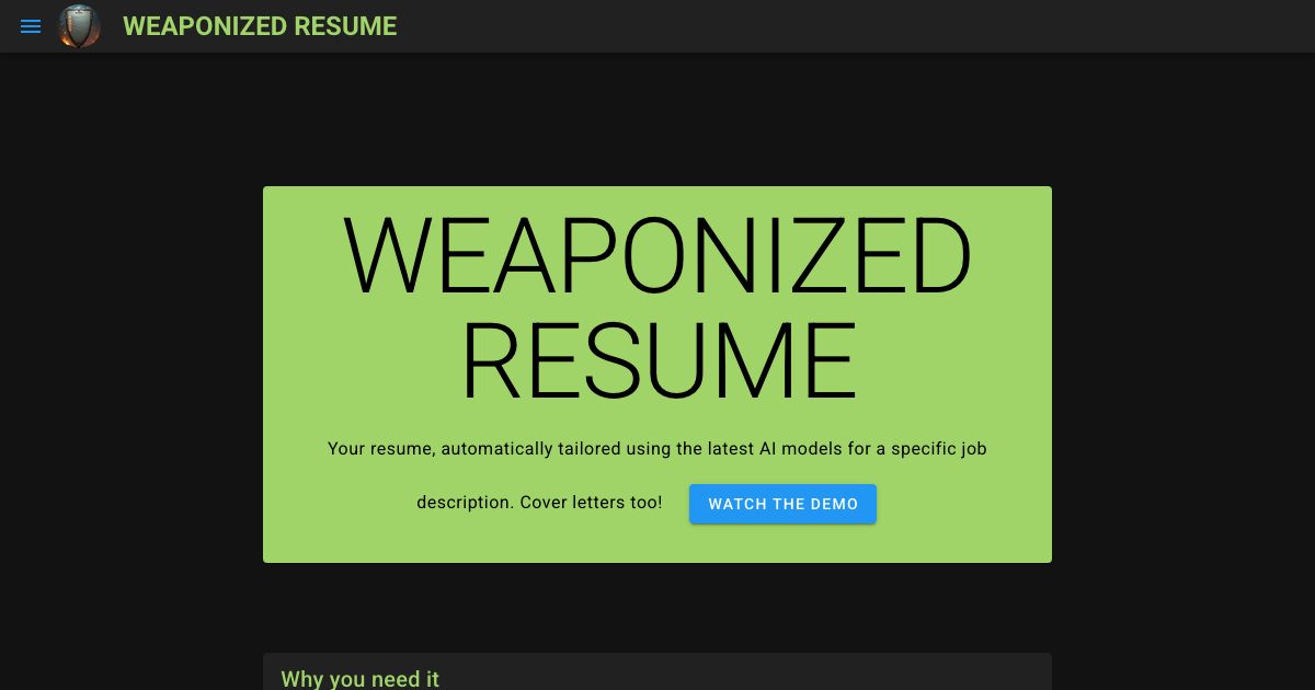 WEAPONIZED RESUME